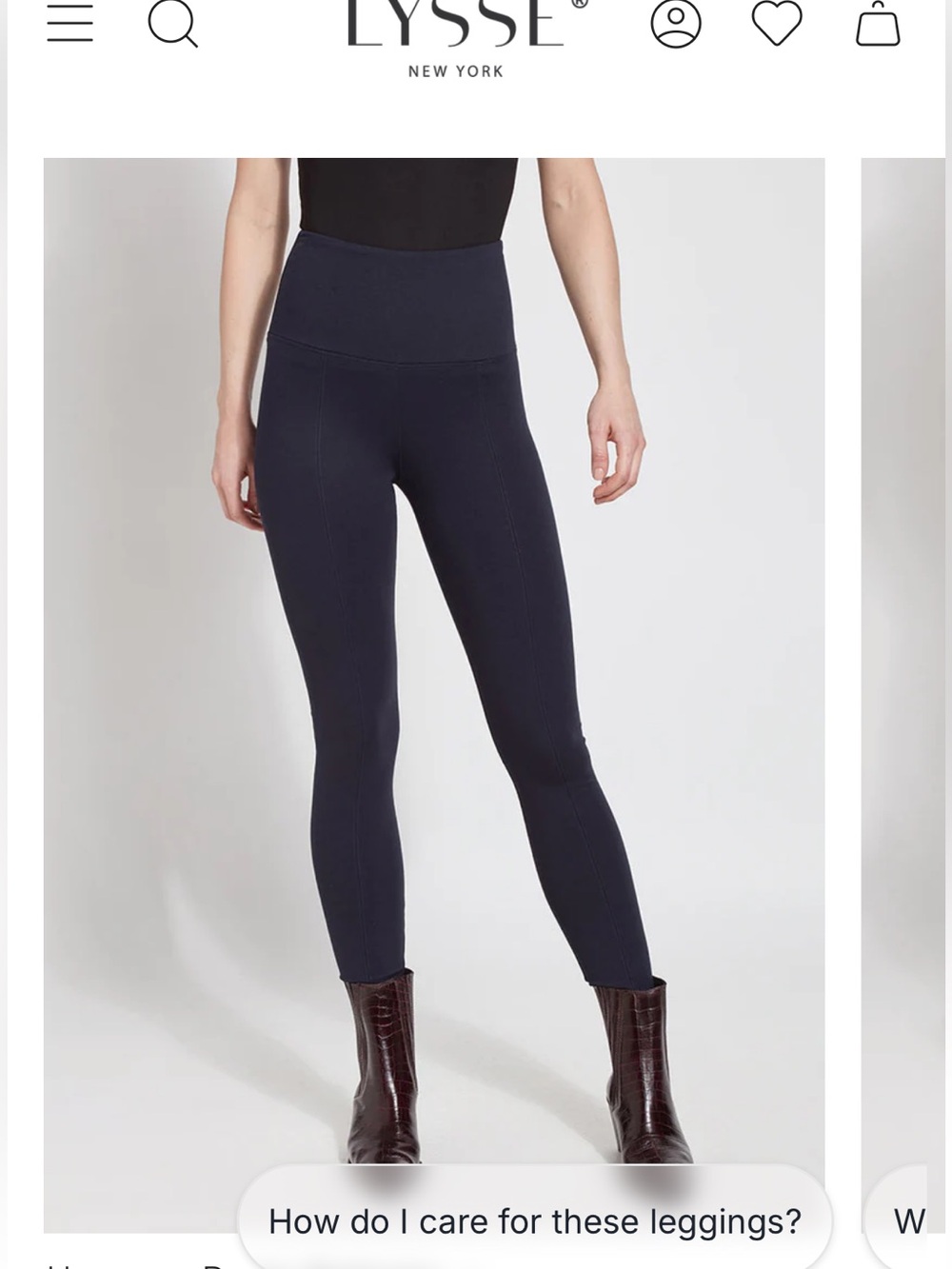 Lysse High-Waist Center Seam Ponte Leggings Midnight Navy BNWT! XS